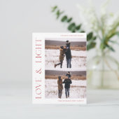 2枚モダンのフォトファミリークリスマスホリデー ポストカード (スタンド正面)