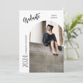 2枚モダンのミニマル写真卒業招待状 シーズンカード (スタンド正面)