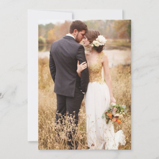 2枚モダンの写真が結婚ありがとう サンキューカード (正面)