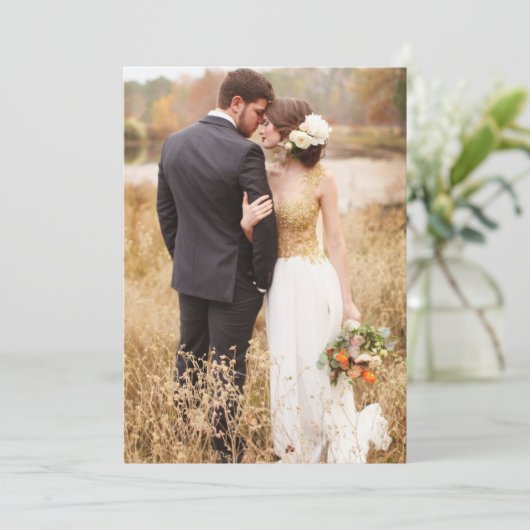 2枚モダンの写真が結婚ありがとう サンキューカード (スタンド正面)