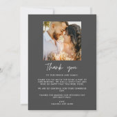 2枚モダンの写真が結婚ありがとう サンキューカード (裏面)