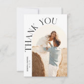 2枚モダンの写真と結婚Archのサンキューカード サンキューカード (正面)