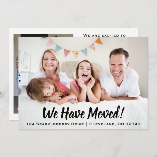 2枚モダンの写真の移動 シーズンカード (正面/裏面)