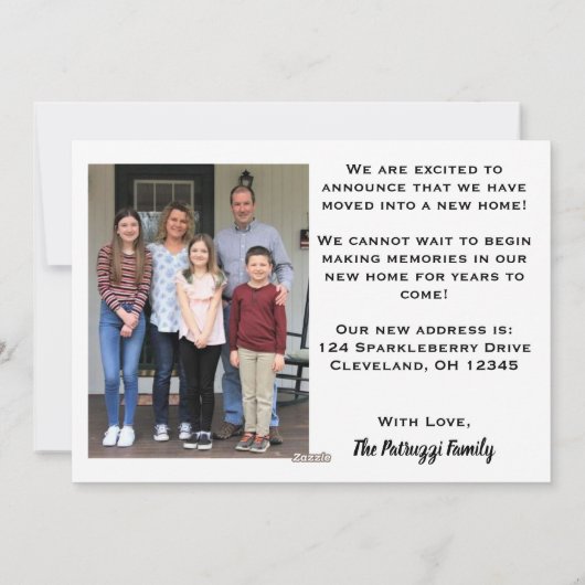 2枚モダンの写真の移動 シーズンカード (裏面)