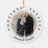 2枚モダンの写真を永遠に一緒 セラミックオーナメント (裏面)