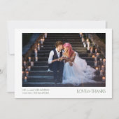 2枚モダンの写真エレガントタイポグラフィのメ結婚ッセージ サンキューカード (正面)