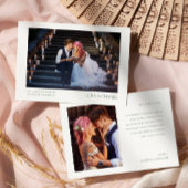 2枚モダンの写真エレガントタイポグラフィのメ結婚ッセージ サンキューカード