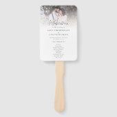 2枚モダンの写真オーバーレイ結婚式 プログラム ハンドファン (正面)