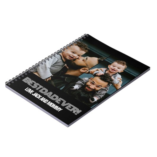 2枚モダンの写真コラージュ最高のパパ ノートブック (左側)