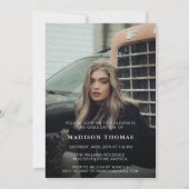 2枚モダンの写真シンプル卒業式パーティー付き 招待状 (裏面)