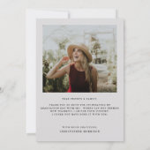 2枚モダンの写真ミニマル手書き卒業 サンキューカード (裏面)