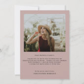 2枚モダンの写真ミニマル手書き卒業 サンキューカード (裏面)