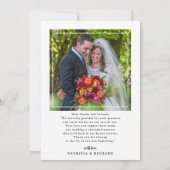 2枚モダンの写真両面結婚お願い サンキューカード (裏面)