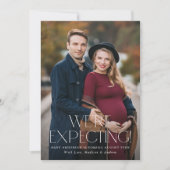 2枚モダンの写真妊娠を期待 案内状 (正面)