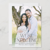 2枚モダンの写真妊娠を期待 案内状 (正面)