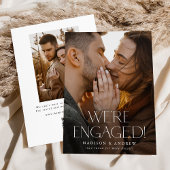 2枚モダンの写真婚約したQRコード婚約 案内状