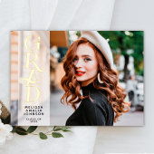 2枚モダンの写真実在の卒業表 箔招待状