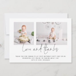 2枚モダンの写真誕生日愛と感謝してい カード