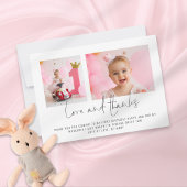 2枚モダンの写真1stバースデーラブとカー感謝していド 招待状