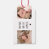 2枚モダンの写真 |私たちの生活を完成させる ギフトタグ (正面)