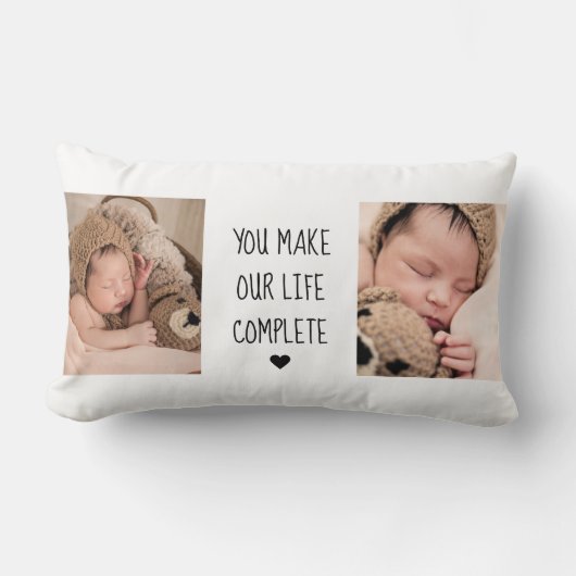 2枚モダンの写真 |私たちの生活を完成させる ランバークッション (正面)