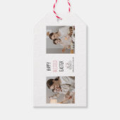 2枚モダンの写真 | Happy 賛美 Easter |バニー ギフトタグ (正面)