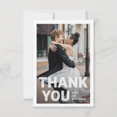 2枚モダンの写結婚真のサンキューカード サンキューカード (正面)