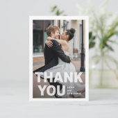 2枚モダンの写結婚真のサンキューカード サンキューカード (スタンド正面)