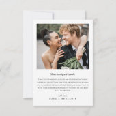 2枚モダンの写結婚真のサンキューカード サンキューカード (裏面)