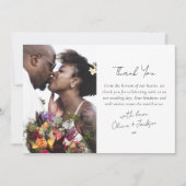 2枚モダンの写結婚真 サンキューカード (正面)