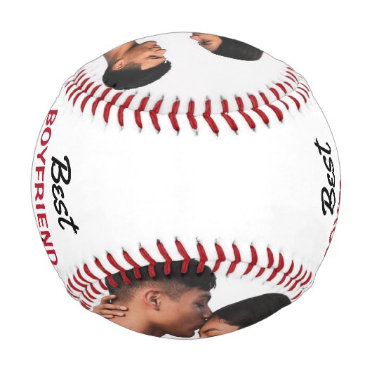 2枚モダン写真コラージュ最高のボーイフレンド! 野球ボール (裏面)