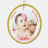 2枚モダン写真ベビーガール初めてのクリスマス叔母 セラミックオーナメント (左)