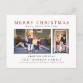 2枚モダン写真ホリデー引越し告知 ポストカード (正面)