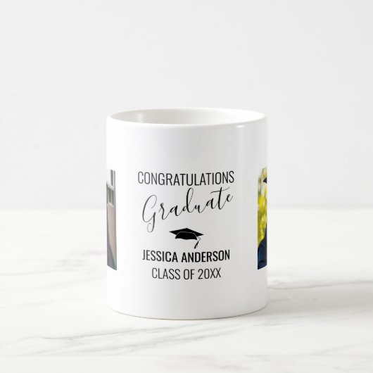 2枚モダン写真 |卒業コーヒーマグ コーヒーマグカップ (中央)