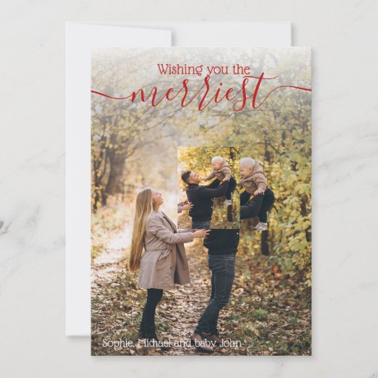 2枚ユニークの写真 – INセル写真の休日の願い 招待状 (正面)