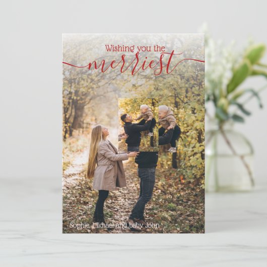 2枚ユニークの写真 – INセル写真の休日の願い 招待状 (スタンド正面)