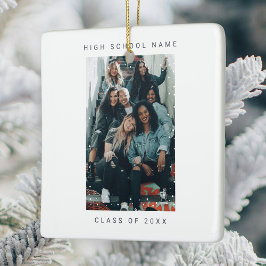 2枚写真ミニマリスト・スノー・スクール・カレッジ セラミックオーナメント