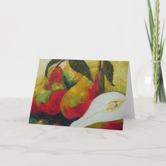 2枚半の梨誕生日カード カード (正面)