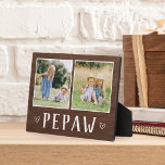 2枚素朴のフォトピポーじいん波 フォトプラーク<br><div class="desc">父魅力的の日、誕生日、祖父母の日の木製の看板には、素朴な背景に下に「Pepaw」と一緒に2枚の写真が並んでいる。</div>