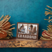 2枚素朴の写真おじいちゃん フォトプラーク (側面)