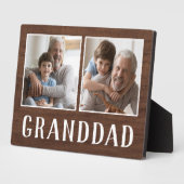 2枚素朴の写真おじいちゃん フォトプラーク (側面)