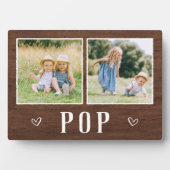 2枚素朴の写真のポップ・アートのおじいちゃん フォトプラーク (正面)