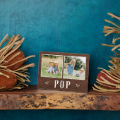 2枚素朴の写真のポップ・アートのおじいちゃん フォトプラーク (側面)