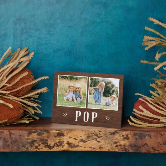 2枚素朴の写真のポップ・アートのおじいちゃん フォトプラーク (側面)