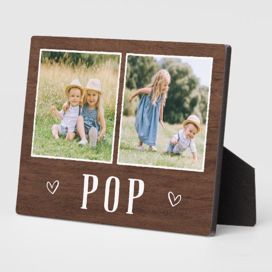 2枚素朴の写真のポップ・アートのおじいちゃん フォトプラーク (側面)