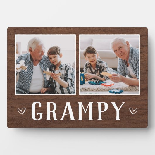 2枚素朴の写真グラピーおじいちゃん フォトプラーク (正面)