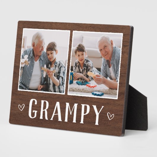 2枚素朴の写真グラピーおじいちゃん フォトプラーク (側面)