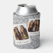 2枚 – シルバーグリッタースクエアフォトコラージュ 缶クーラー (缶正面)
