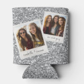 2枚 – シルバーグリッタースクエアフォトコラージュ 缶クーラー (裏面)
