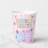 2桁のパッ名門私立校風のチ10th誕生日パーティー 紙コップ (裏面)